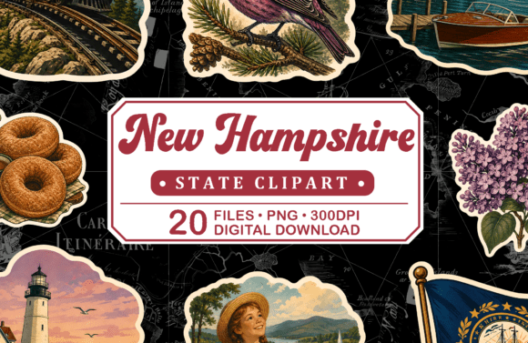Download New Hampshire Vintage Travel Clipart - Premium Resources