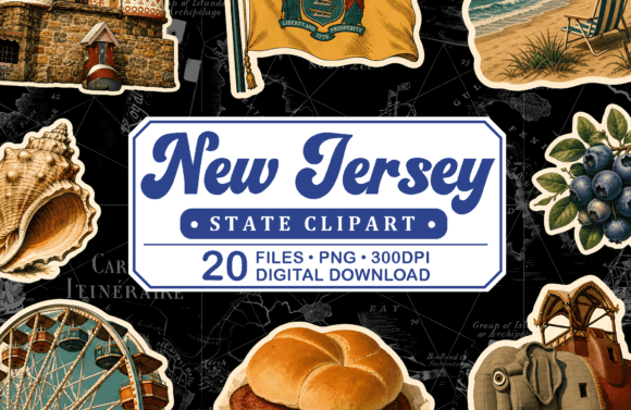 Download New Jersey Vintage Travel Clipart - Premium Resources