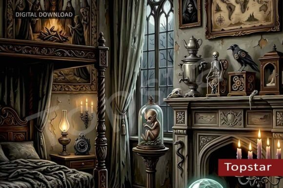 Download Gothic Bedroom Decor for Halloween Wall - Decor Collection