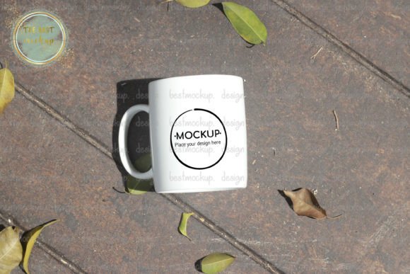 Download White Mug on Wood Floor Mockup - Floor Collection