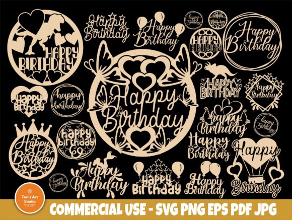 Download Happy Birthday, Cake Topper Set - Premium Resources