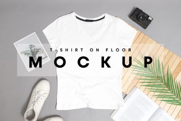 Download T-Shirt on Floor Mockup - Floor Collection