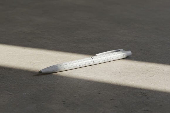 Download Elegant Pen on Concrete Floor Mockup - Floor Collection
