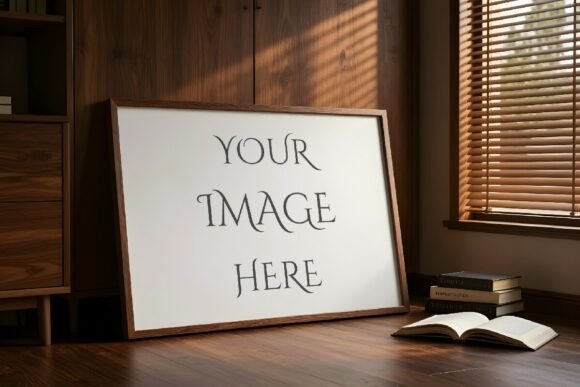 Download Blank Wooden Frame on the Floor Mockup - Floor Collection
